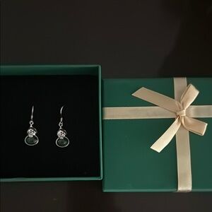 Elegant Green Earrings with Gift Box